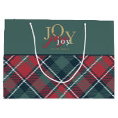 Die Freude an der Welt Typografie Rustikale Karier Große Geschenktüte (Rückseite)