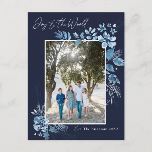 Die Freude an der Welt-Wasserfarben-Blume Weihnach Postkarte (Vorderseite)