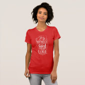 Die Freude an der Welt Weihnachtskalligraphie Chri T-Shirt (Vorne ganz)