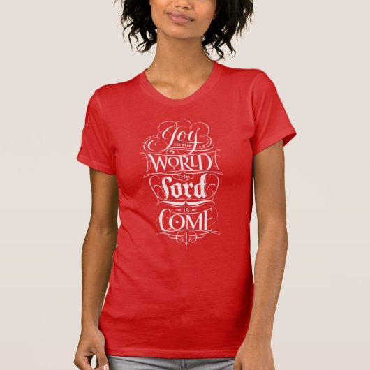 Die Freude an der Welt Weihnachtskalligraphie Chri T-Shirt (Vorderseite)