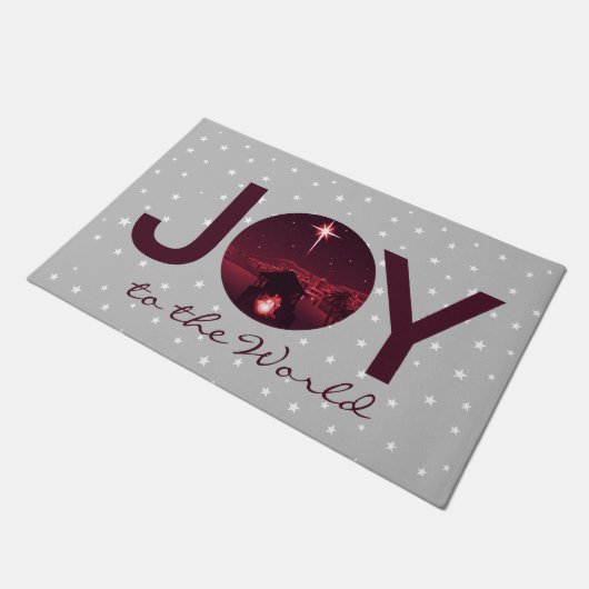 Die Freude an der Weltkrippe Fußmatte (Schrägansicht)