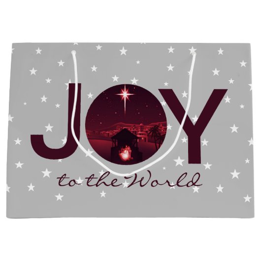 Die Freude an der Weltkrippe Große Geschenktüte (Vorderseite)