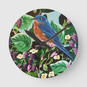 Die Freude an Jam Bluebird Runde Wanduhr