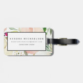 Die Freude Aquarell-Blumendem muster an des Weiß-| Gepäckanhänger (Rückseite horizontal)