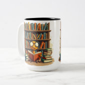Die Freude der Bücher Zweifarbige Tasse (Vorderseite Links)