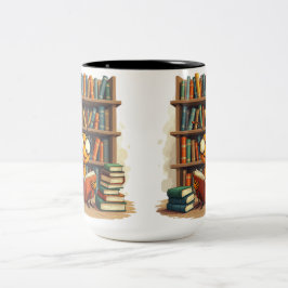 Die Freude der Bücher Zweifarbige Tasse