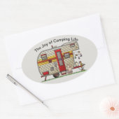 Die Freude des Camping Life Trailer Ovaler Aufkleber (Umschlag)