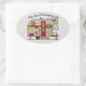 Die Freude des Camping Life Trailer Ovaler Aufkleber (Tasche)
