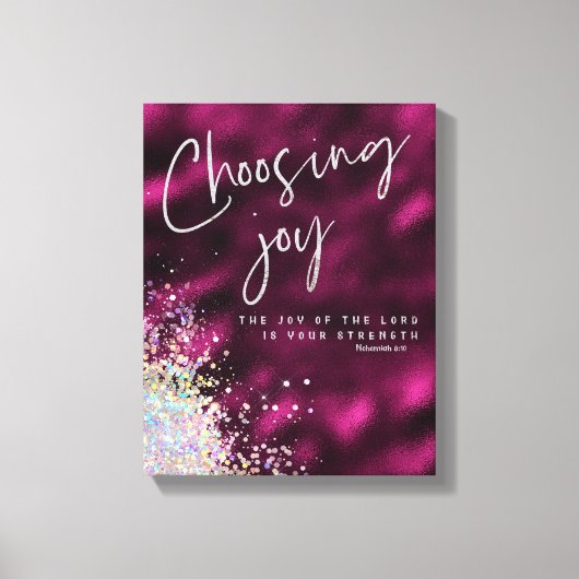 Die Freude des Herrn ist deine Stärke KJV Verse Leinwanddruck (Vorderseite)