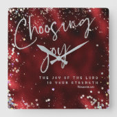 Die Freude des Herrn ist deine Stärke KJV Verse Quadratische Wanduhr (Vorderseite)