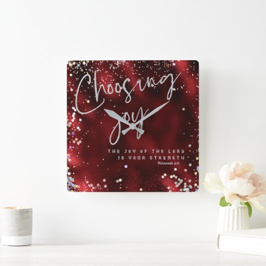 Die Freude des Herrn ist deine Stärke KJV Verse Quadratische Wanduhr (Zuhause)