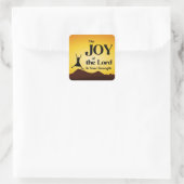 Die Freude des Herrn ist eure Stärke Quadratischer Aufkleber (Tasche)