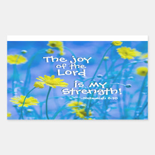 Die Freude des Herrn ist meine Stärke, Nehemiah 8: Rechteckiger Aufkleber