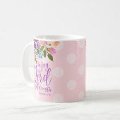 Die Freude des Herrn ist Meine Stärke Rosa Bläseri Kaffeetasse (Vorderseite Links)