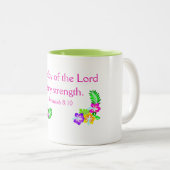 Die Freude des Herrn ist meine Stärke Zweifarbige Tasse (VorderseiteRechts)