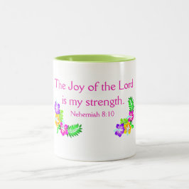 Die Freude des Herrn ist meine Stärke Zweifarbige Tasse