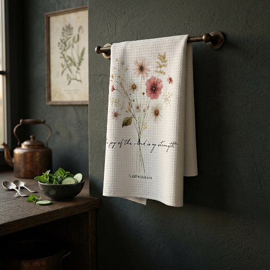 Die Freude des Herrn minimalistischen Blumen Geschirrtuch