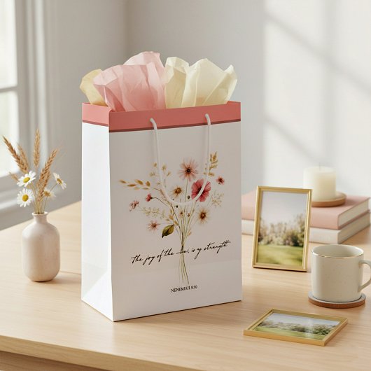 Die Freude des Herrn minimalistischen Blumen Mittlere Geschenktüte