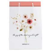 Die Freude des Herrn minimalistischen Blumen Mittlere Geschenktüte (Rückseite)