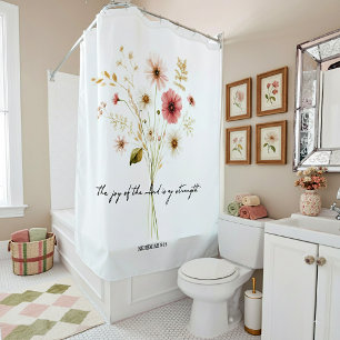 Die Freude des Herrn minimalistisches Floral Duschvorhang