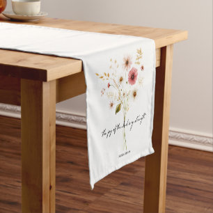 Die Freude des Herrn minimalistisches Floral Kurzer Tischläufer