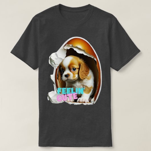 Die Freude des Hundes im Ei T-Shirt (Design vorne)