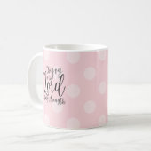 Die Freude des Lord Pink Polka Dot Kaffeetasse (Vorderseite Links)