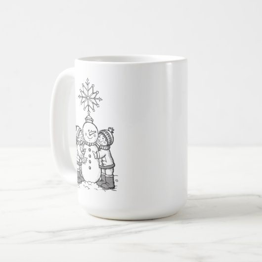 Die Freude des Schneemans Kaffeetasse (Vorderseite Links)