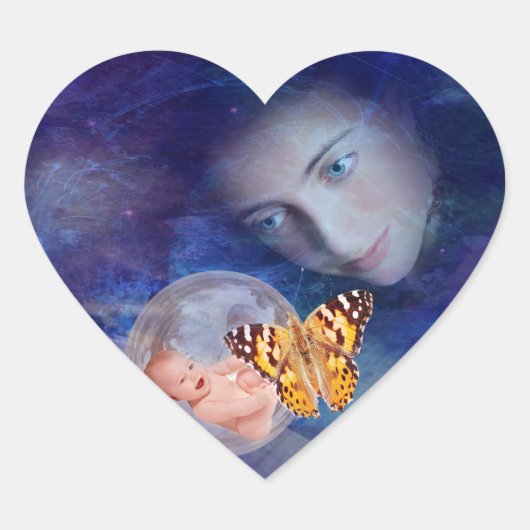 Die Freude eines Babys und einer Mutter Herz-Aufkleber (Vorderseite)