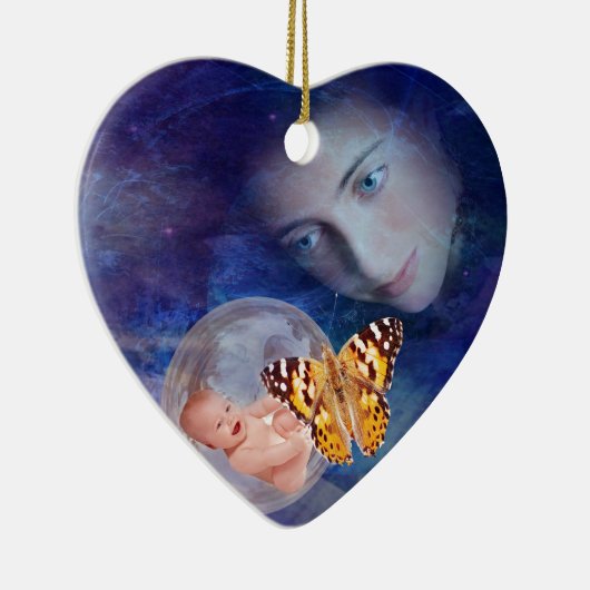 Die Freude eines Babys und einer Mutter Keramik Ornament (Rechts)