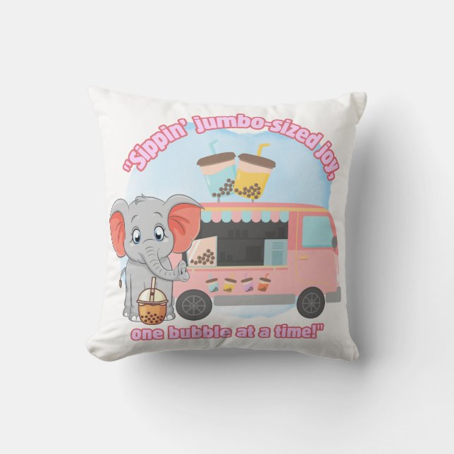 Die Freude im Jumbo, eine Blase zur Zeit Kissen (Vorderseite)