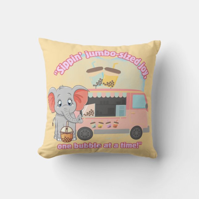 Die Freude im Jumbo, eine Blase zur Zeit Kissen (Vorderseite)