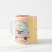 Die Freude im Jumbo, eine Blase zur Zeit Zweifarbige Tasse (Vorderseite Links)