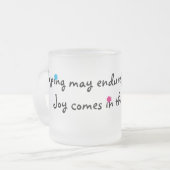 Die Freude kommt morgens Mattglastasse (Vorderseite Links)