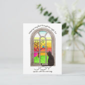 Die Freude kommt morgens mit Inspiration Postkarte (Stehend Vorderseite)