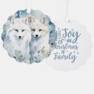 Die Freude von Weihnachten ist Familie Polarbären Ornament Karte