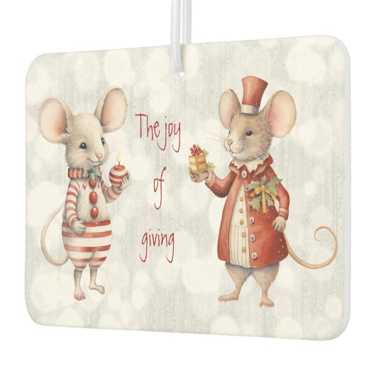 Die Freude, Weihnachtsmäuse zu geben Autolufterfrischer (Links)