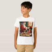 "Die freudige Börse: Weihnachtsmann und Kind T-Shirt (Vorne ganz)
