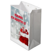 "Die freudige Lieferung des Weihnachtsmanns: Frohe Mittlere Geschenktüte (Vorderseite Schrägansicht)