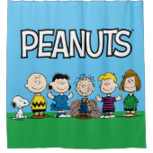 Die Freunde von Erdnüssen in einer Reihe Duschvorhang (Vorderseite)