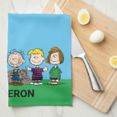 Die Freunde von Erdnüssen in einer Reihe Geschirrtuch (Viertel Falte)