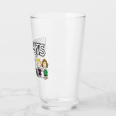 Die Freunde von Erdnüssen in einer Reihe Glas (Links)