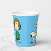 Die Freunde von Erdnüssen in einer Reihe Pappbecher (Rechts)