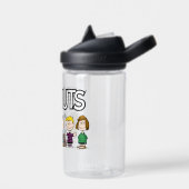 Die Freunde von Erdnüssen in einer Reihe Trinkflasche (Links)