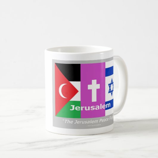 Die Friedensflagge von Jerusalem Kaffeetasse (VorderseiteRechts)