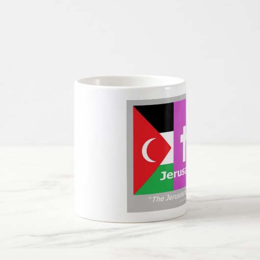 Die Friedensflagge von Jerusalem Kaffeetasse (Mittel)