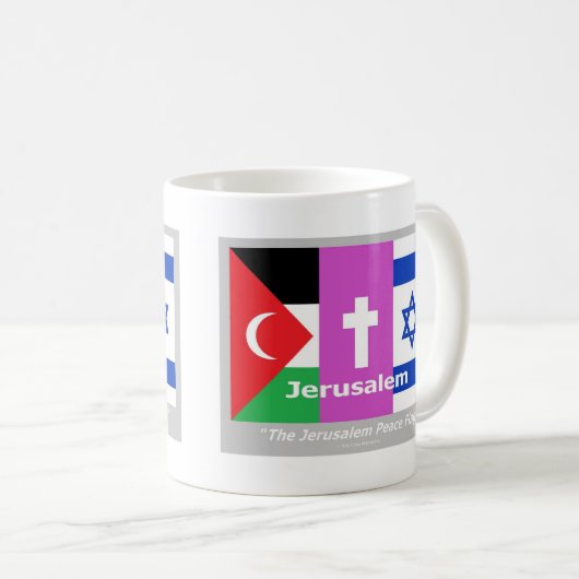 Die Friedensflagge von Jerusalem Kaffeetasse (VorderseiteRechts)