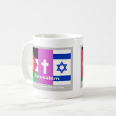 Die Friedensflagge von Jerusalem Kaffeetasse (Vorderseite Links)