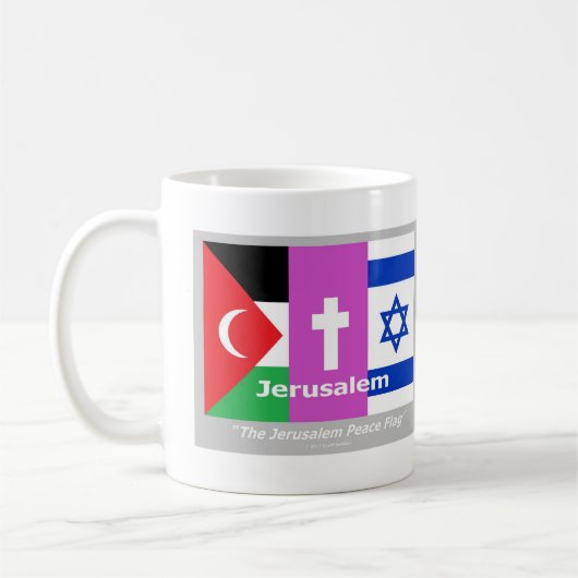 Die Friedensflagge von Jerusalem Kaffeetasse (Links)