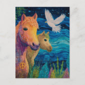 Die FriedensPonys und der Vogel Postkarte (Vorderseite)